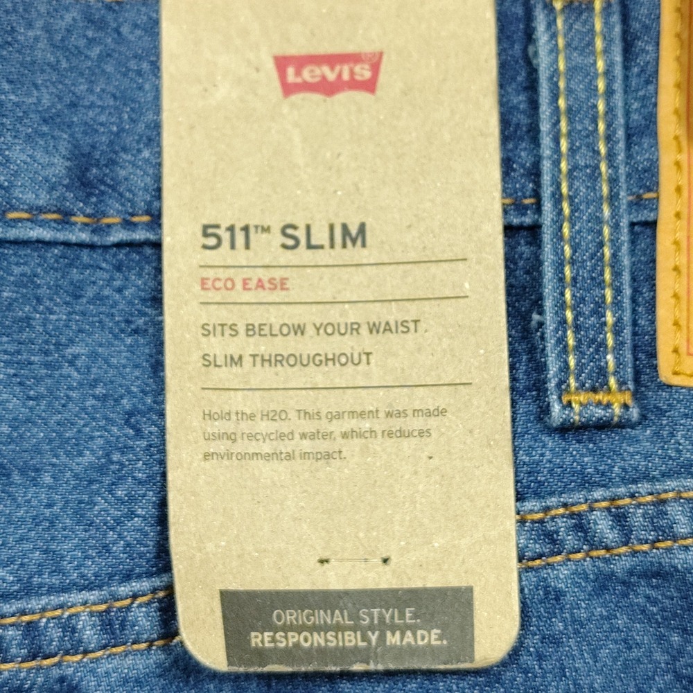 NEW Levi's 511 Jeans Men's 38X30 Blue Denim Slim Fit Straight Leg Stretch Casual - Picture 6 of 14